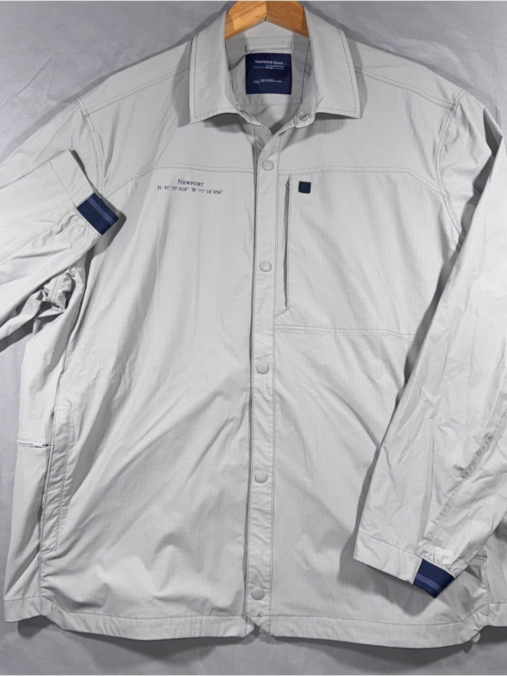 Vineyard Vines On The Go Overshirt Photo Ultimate Gray Men's Size 2XL